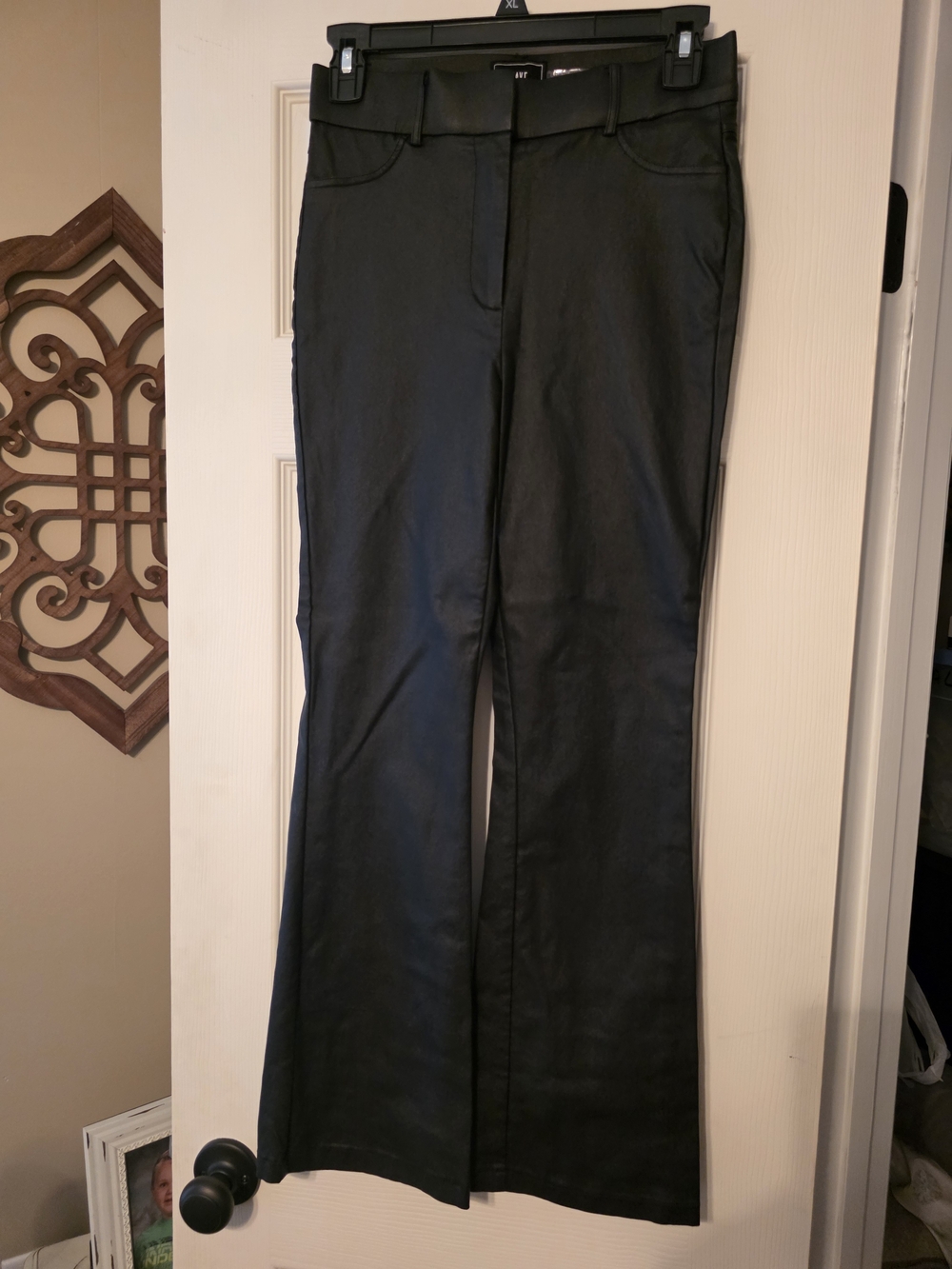 Have Black Faux Leather Flare Pants